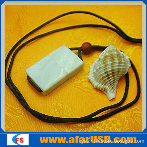 2014 Hot Sale factory made New Style shell Material Special USB Flash Drive,Beautiful pendant usb stick